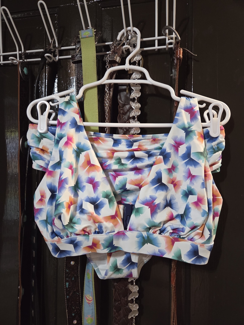 Panache Kara Non Wired Plunge Bikini Top & Midi Gather Bikini Bottom